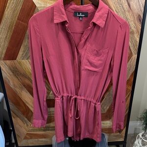 Lulu's Women's Rose Button-Down Shirt